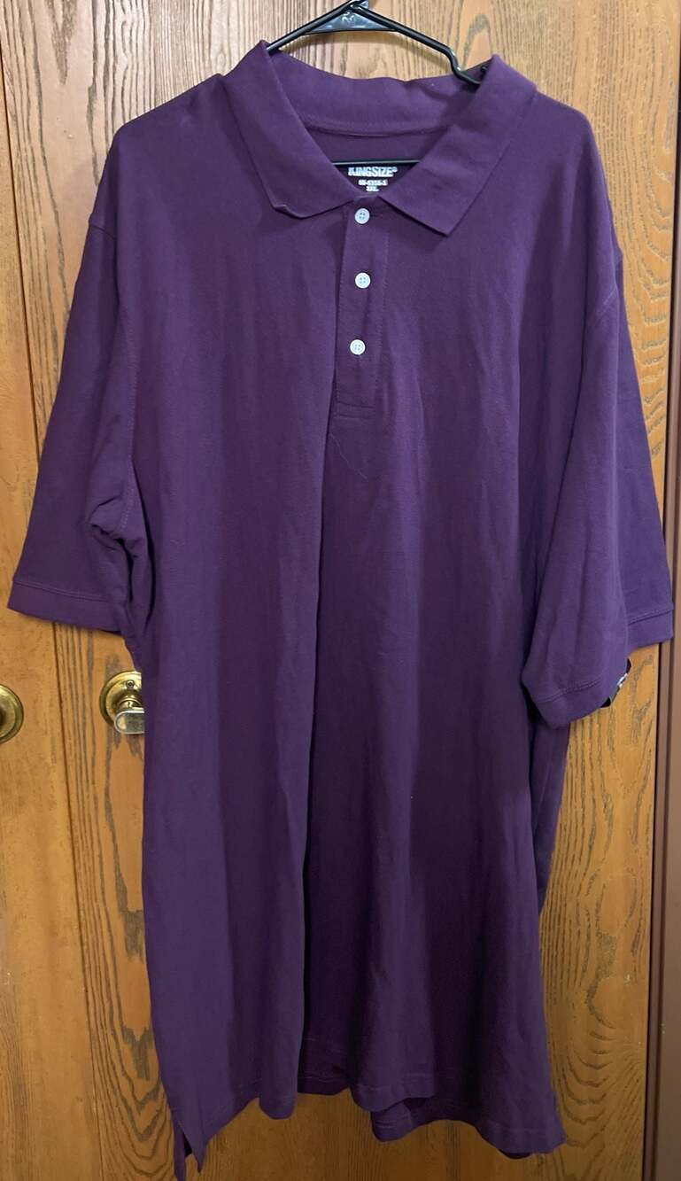 KingSize Men's Big and Tall Shrink-Less Pique Polo Shirt in Purple, 3XL Tall